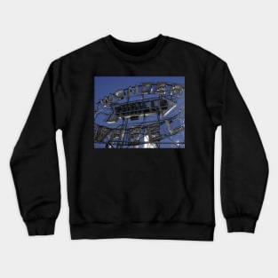 Vintage "Wonder Wheel Thrills" sign at the Astroland amusement park at Coney Island Crewneck Sweatshirt